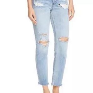Free People 61855-16515125  Ankle Medium Distressed Ripped Jeans Size W 25